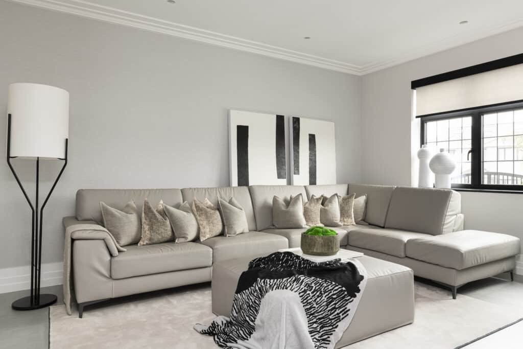 Interior Design in Chigwell for the TV Room Couch